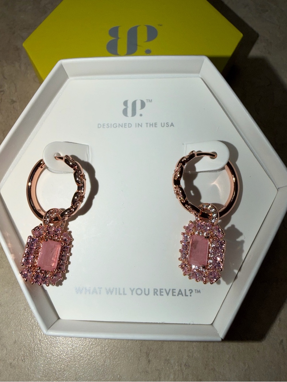 Bomb Party Earrings-Evening Summer Serenade Rose Quartz on Rose Gold ER24397